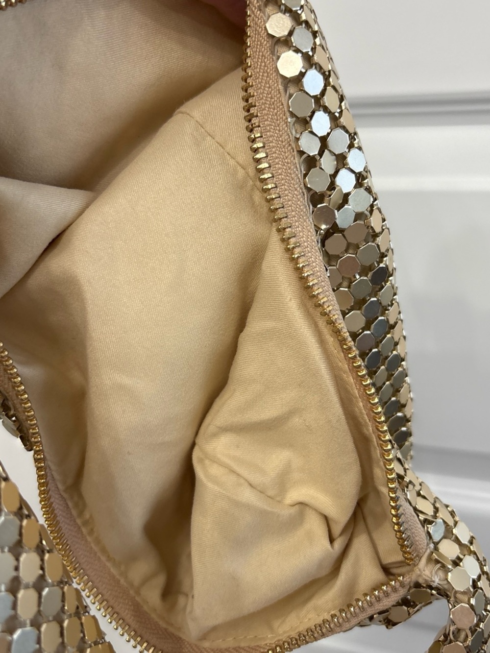 Gold Sequin Mesh Hobo Shoulder Bag - Picture 5 of 5